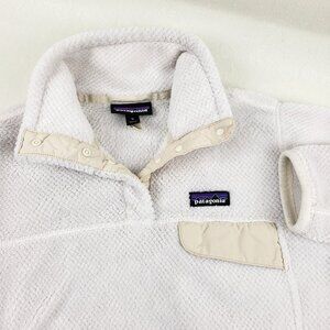 Patagonia Synchilla Snap T Fleece Pullover Womens Medium White Outdoor Jacket